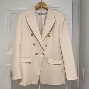 Zara blazer. Size large. Color is ecru.